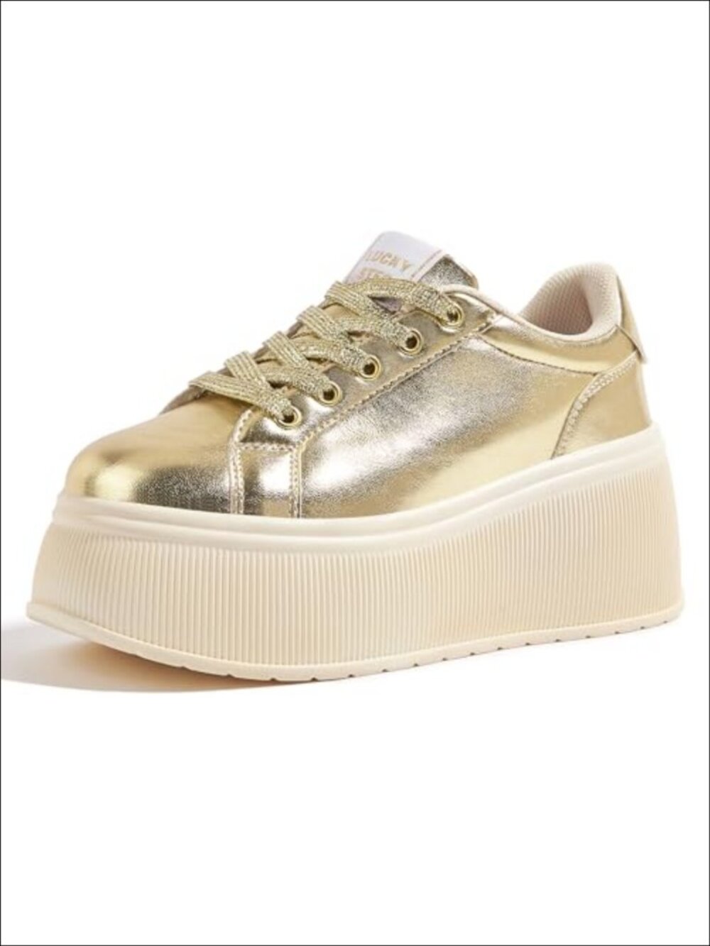 Platform Wedge Canvas Sneakers Lace-Up Comfort Walking Shoes